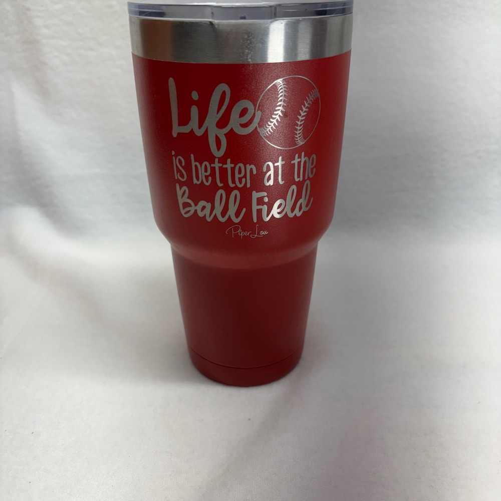Life Is Better At The Ball Field‎ Baseball Tumbler Insulated Cup 30oz Red